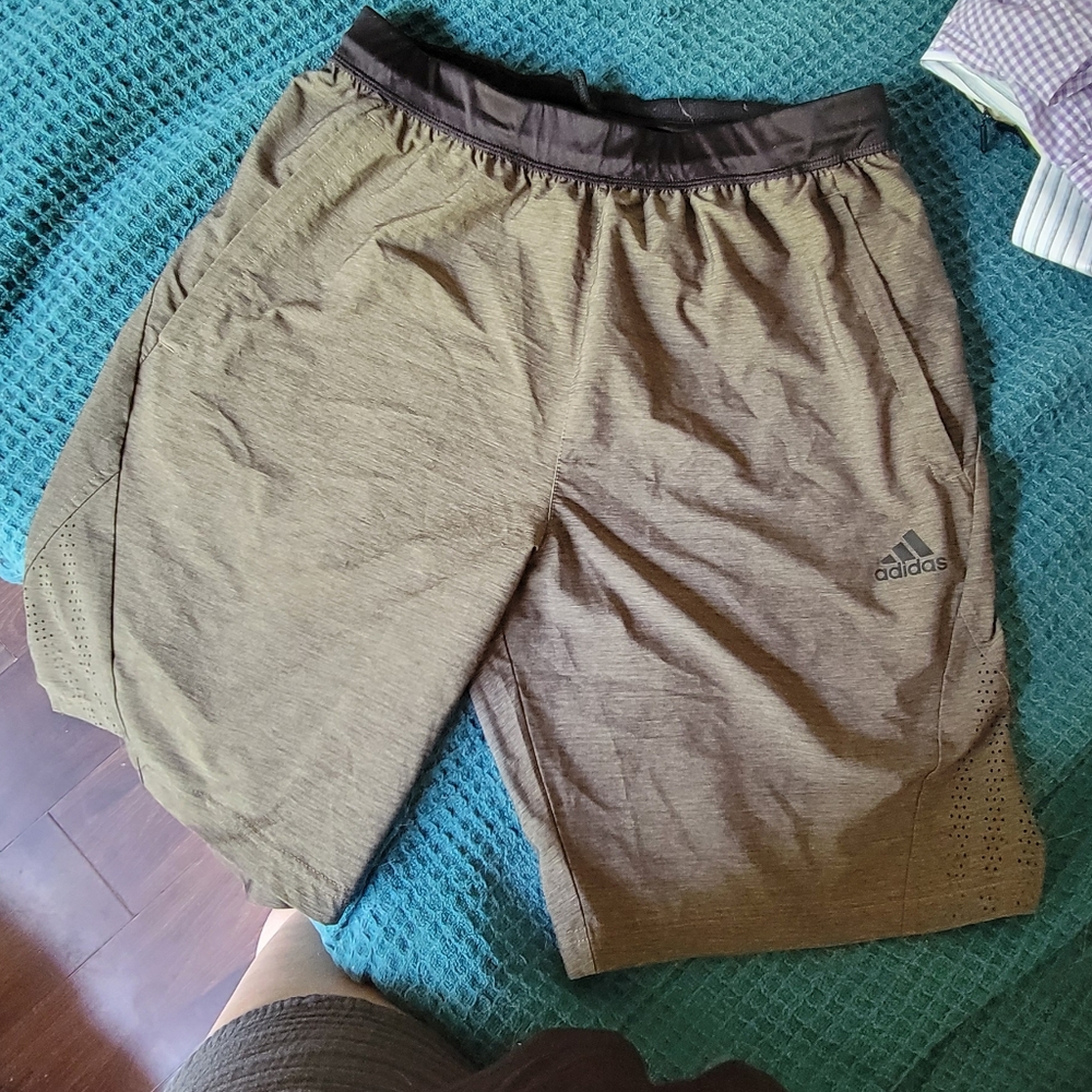 Olive Adidas shorts